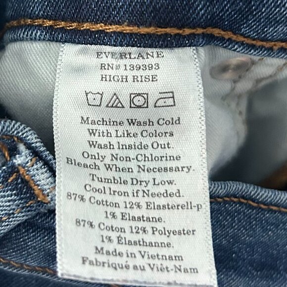 Everlane The Authentic Stretch High-Rise Skinny Mid Blue Size 28 - Picture 9 of 9